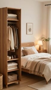 kleine schlafzimmer schrank ordnung