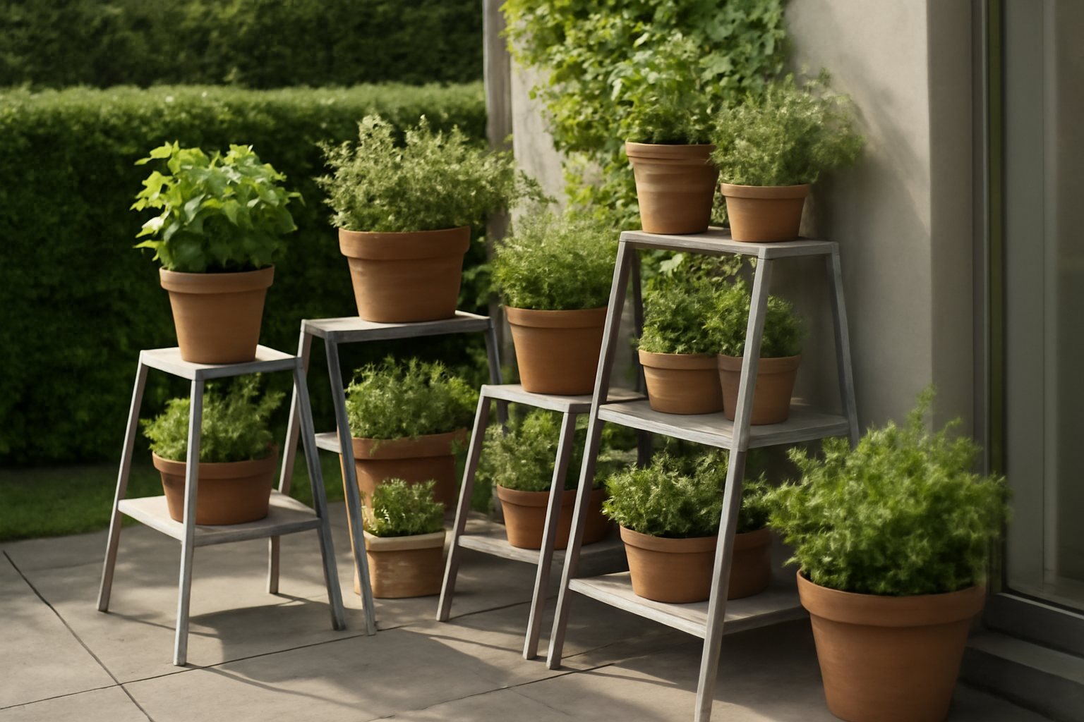 So setzt du Blumentreppen im Garten kreativ ein