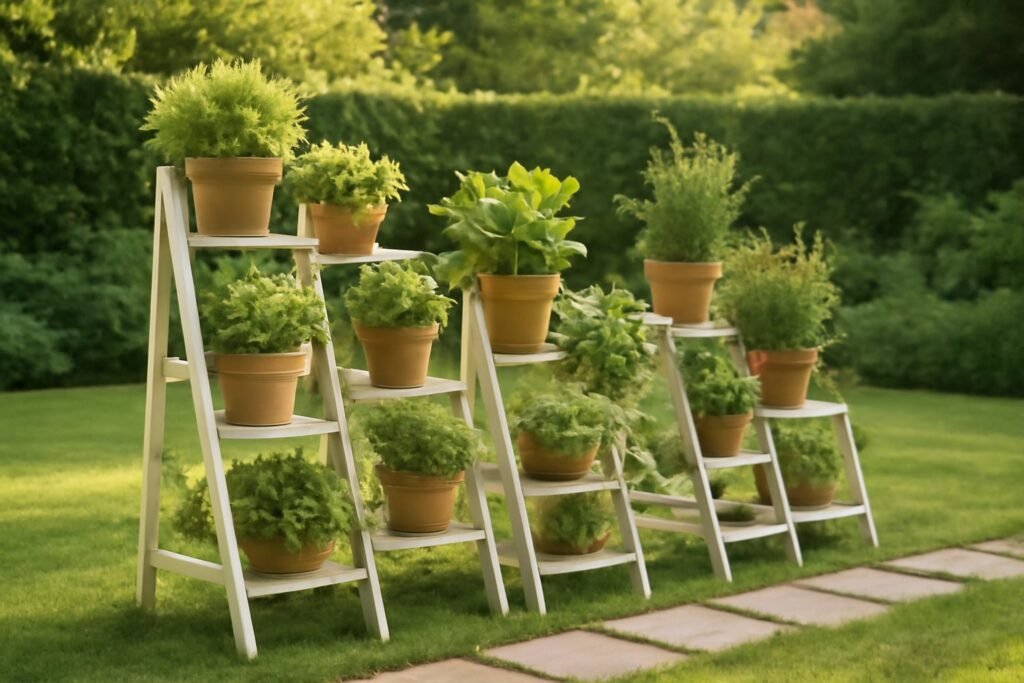 8 blumentreppen für aussen, die deinen Garten verschönern