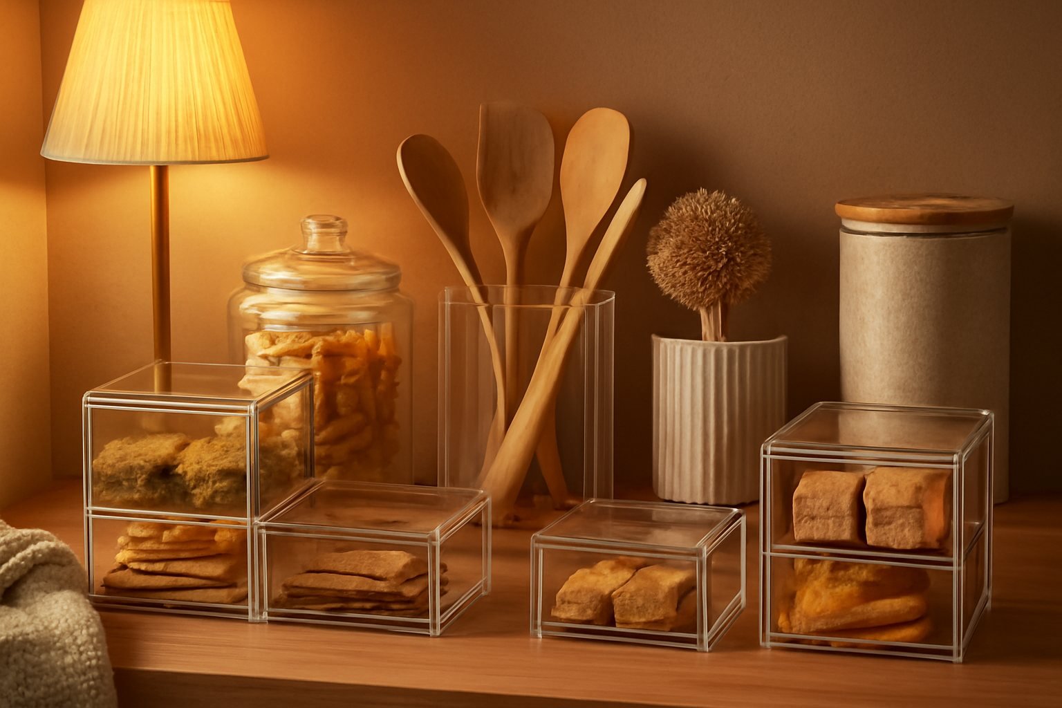Organisieren im Wohnzimmer mit Acryl-Elementen