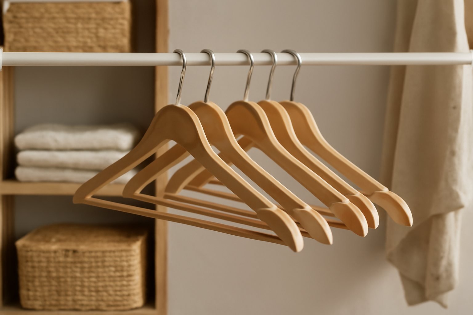 Diese Holz-Kleiderbügel schützen die Kleidung