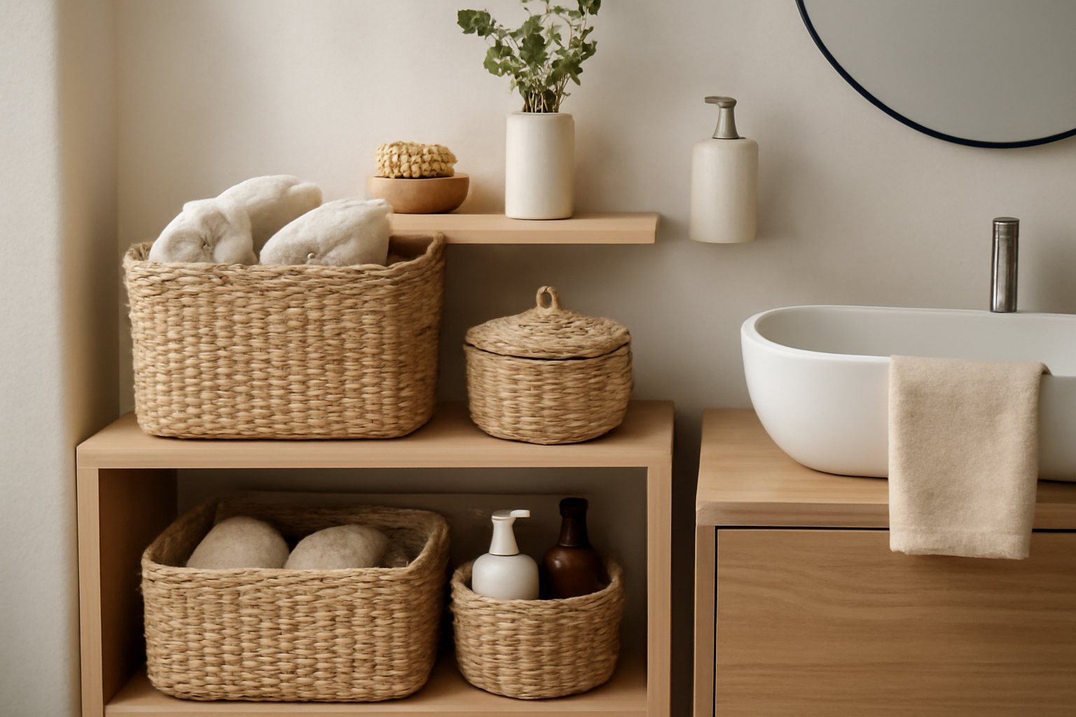 So bringst du Ordnung ins Wohnzimmer mit Körben