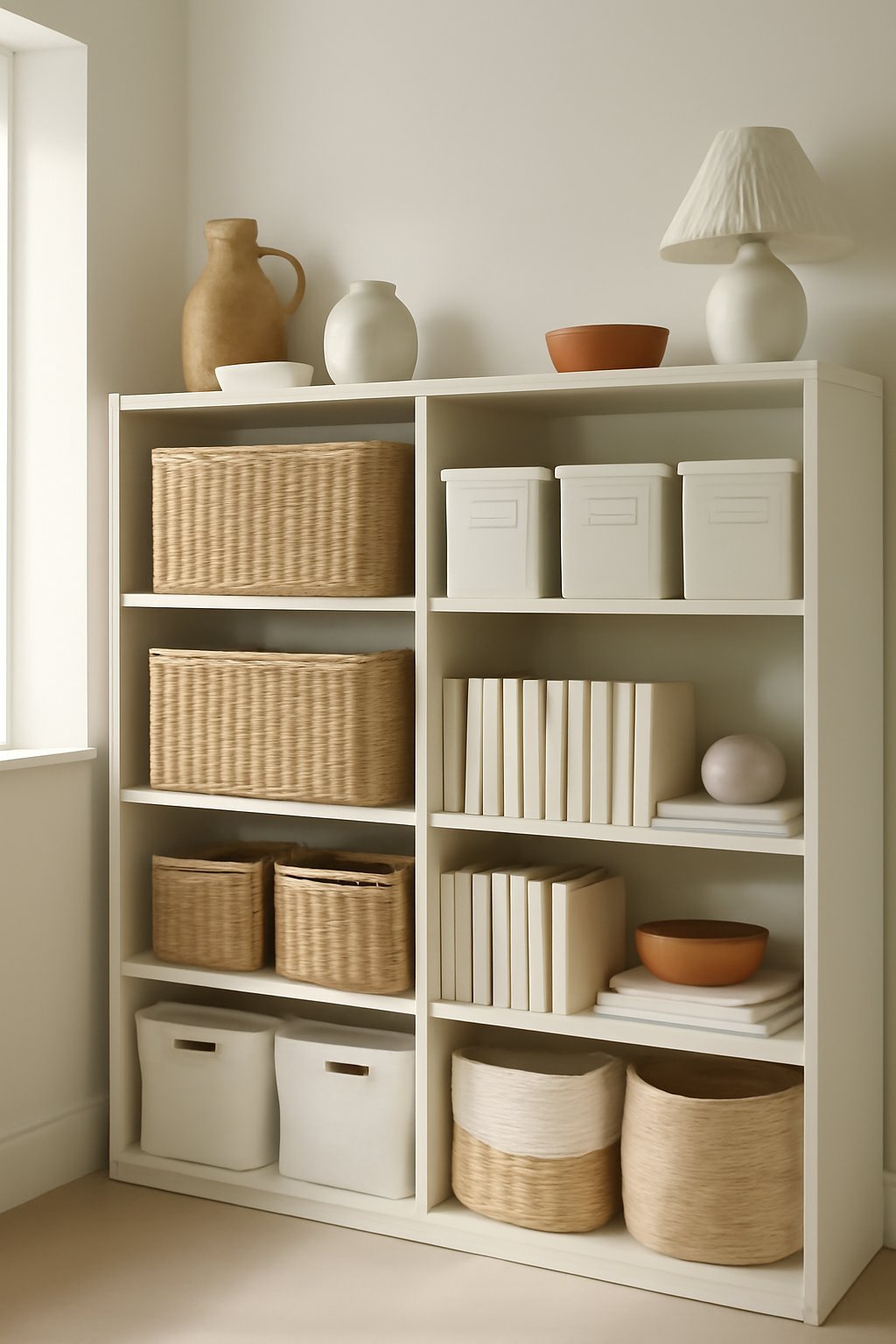 Modulares Regalsystem aus Kiefernholz