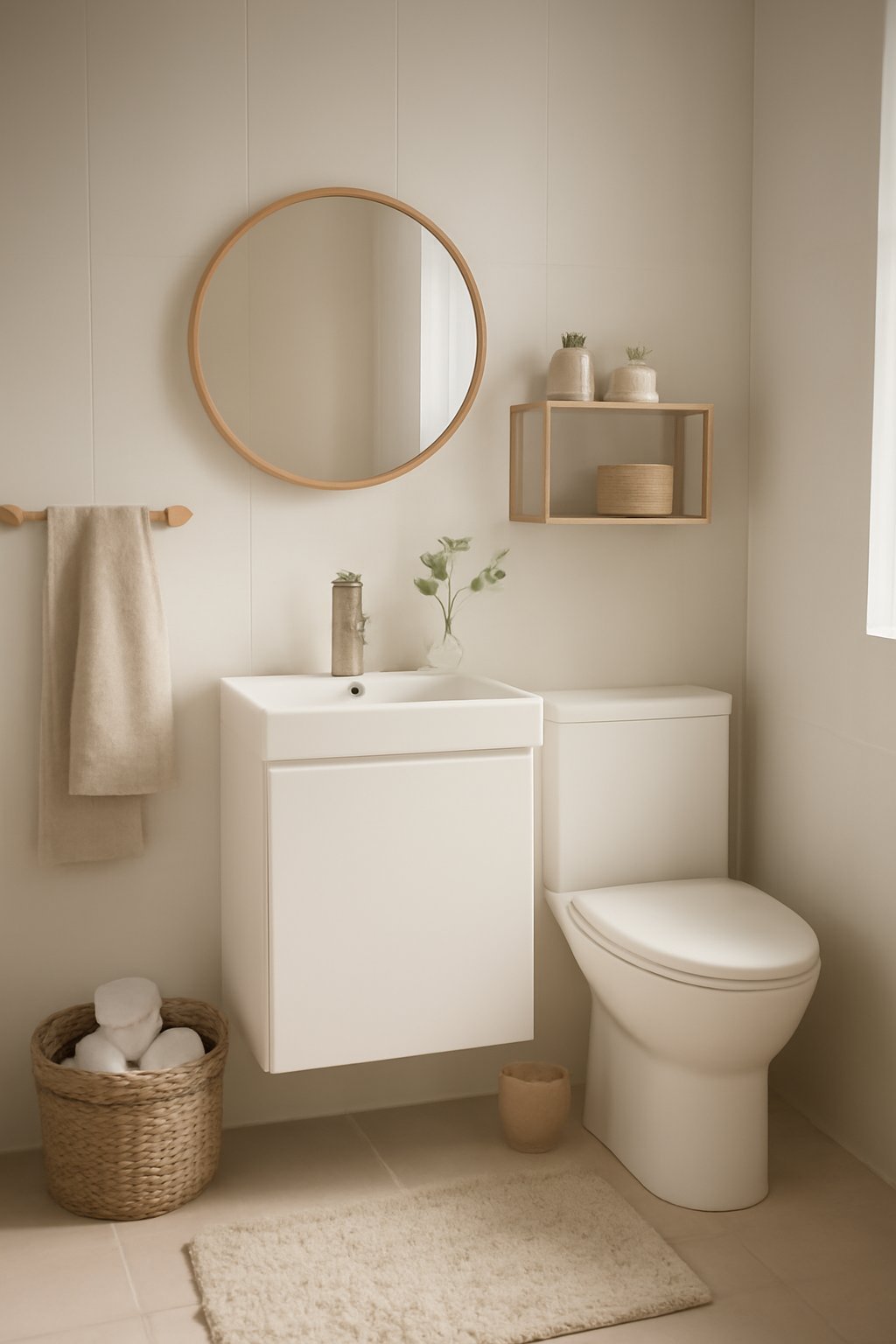 Minimalistische Ordnungsideen für kleine Badezimmer