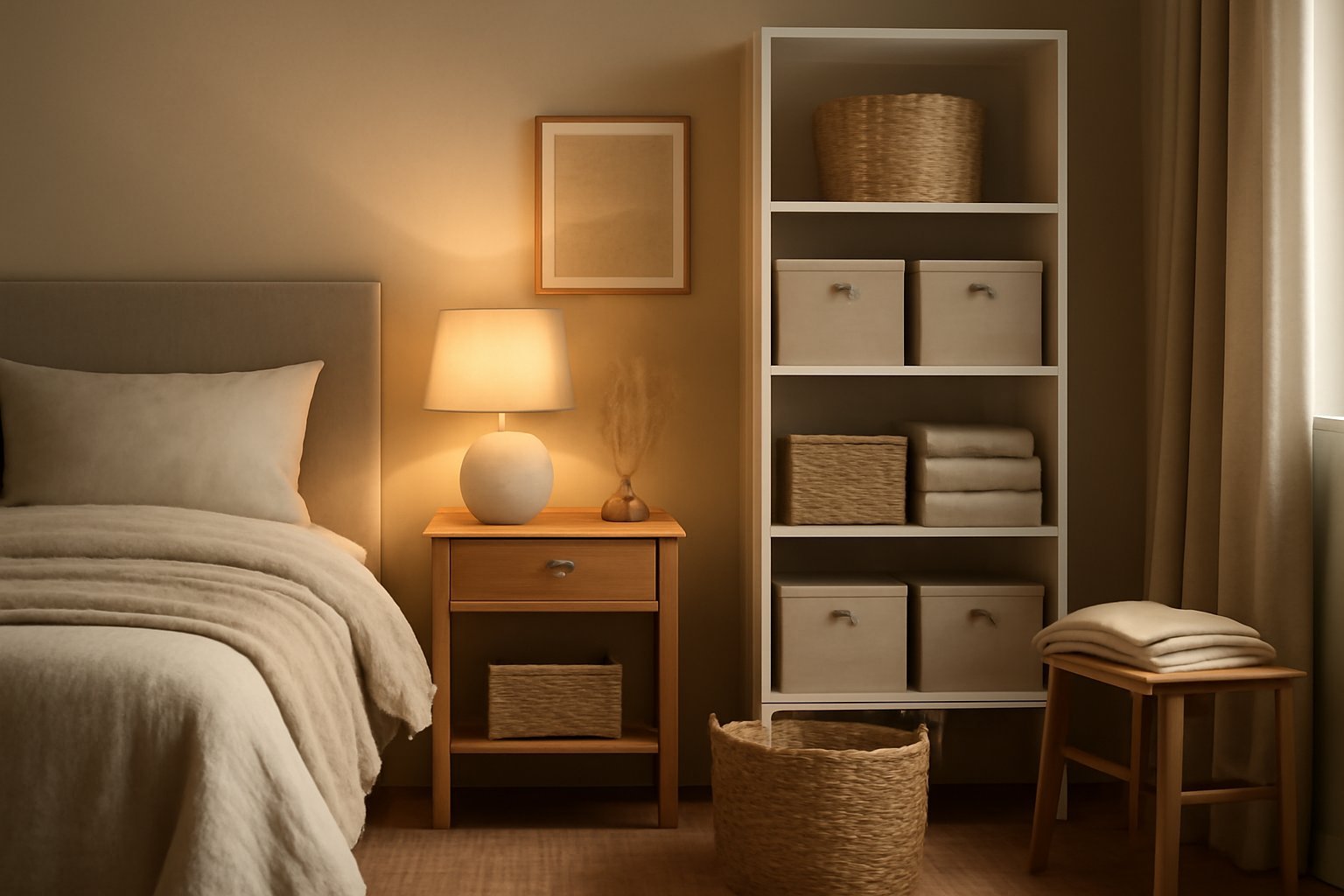 Funktionale Deko für mehr Platz im Schlafzimmer