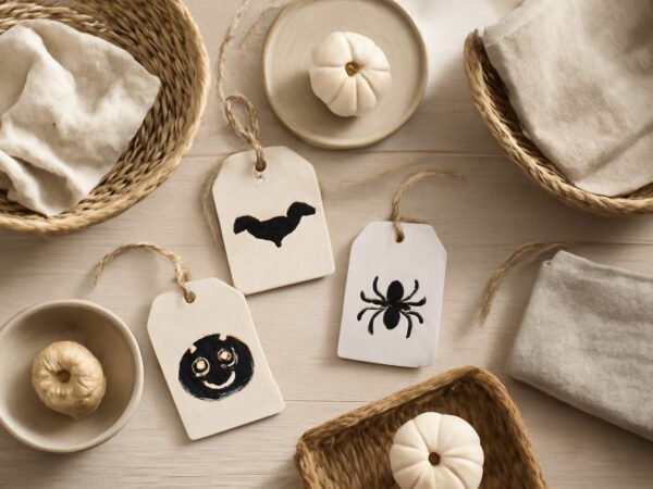 Halloween Deko Etiketten Beschriftung Ideen