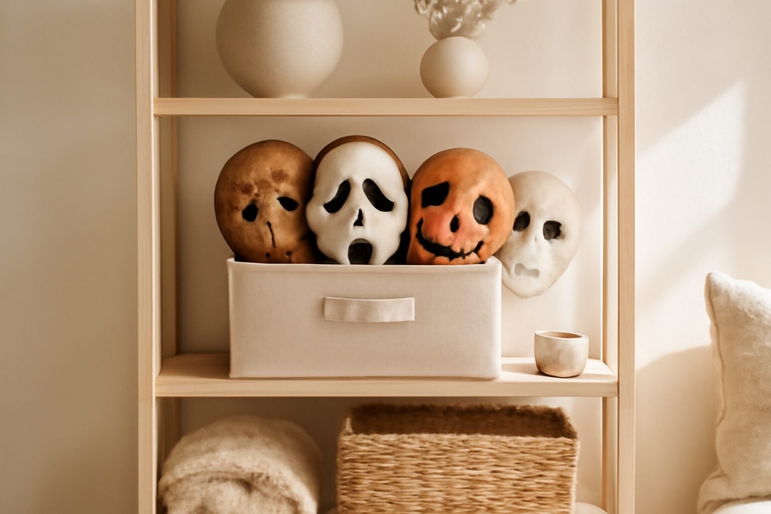 Halloween Masken aufbewahren ohne Verformen in 6 Schritten