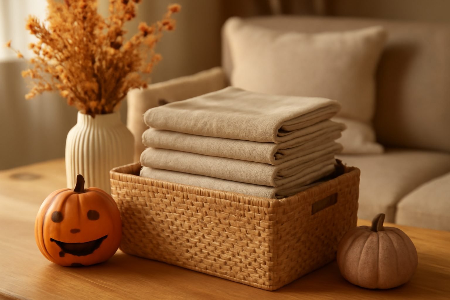Halloween Tischdeko Knitterfrei aufbewahren in 6 Schritten