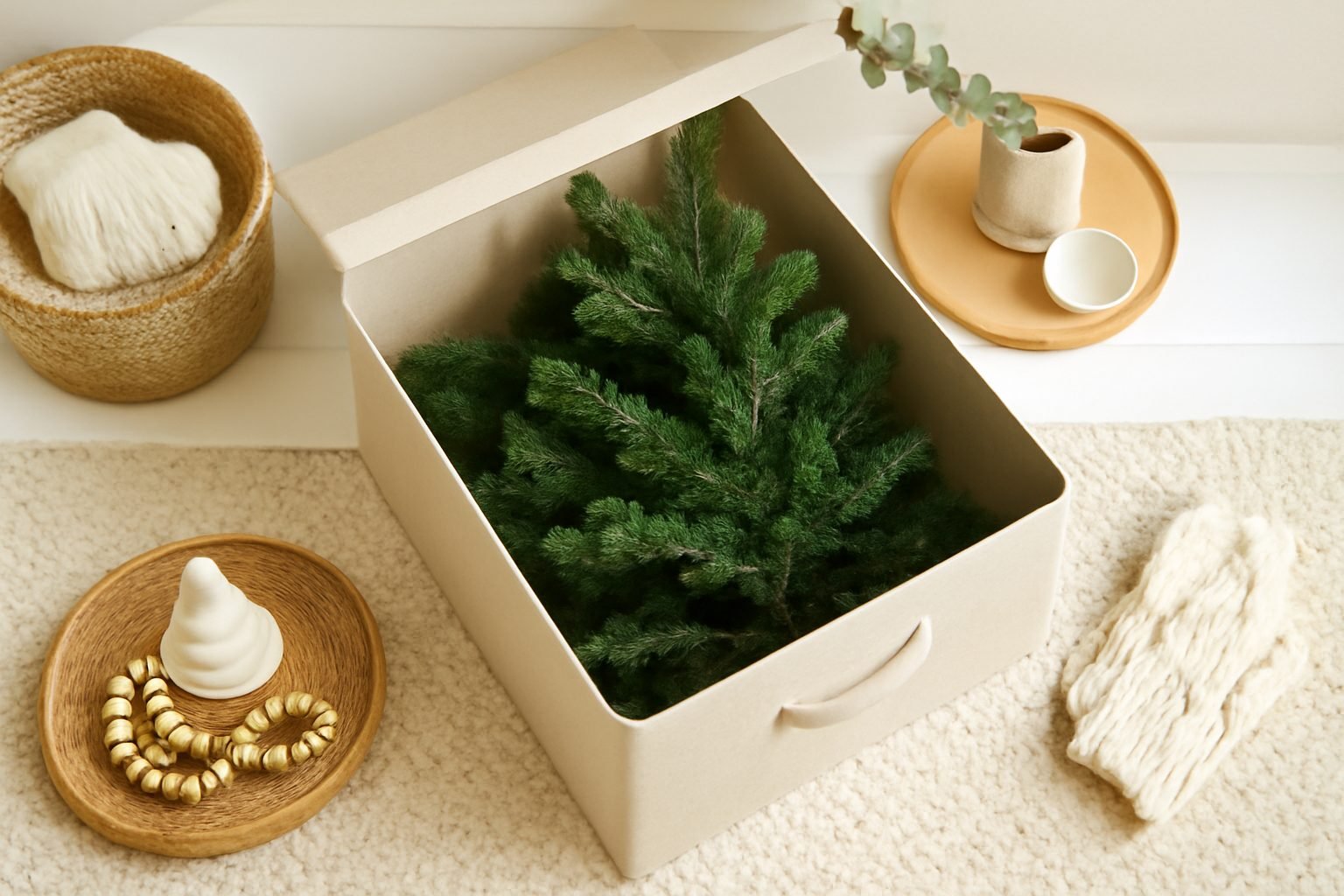 Künstlichen Weihnachtsbaum richtig verstauen in 6 Schritten