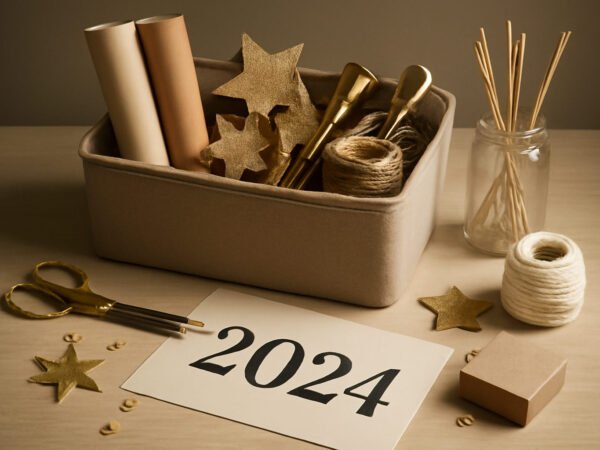 Silvester Tischdeko basteln platzsparend verstauen