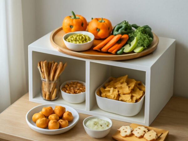 Vorratsschrank für Halloween Partysnacks ordnen