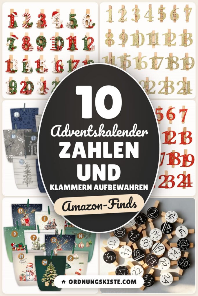 Adventskalender Zahlen und Klammern aufbewahren: 10 Amazon-Finds